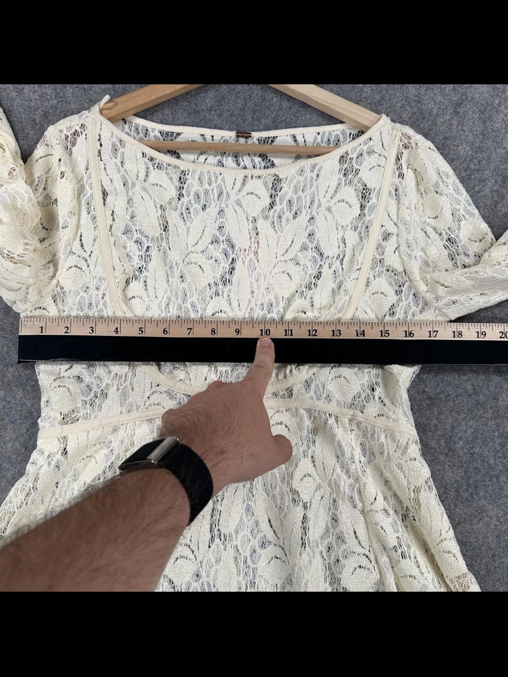 NWT Free People Ruby Lace Mini Dress in cream/ivory S - Picture 10 of 15